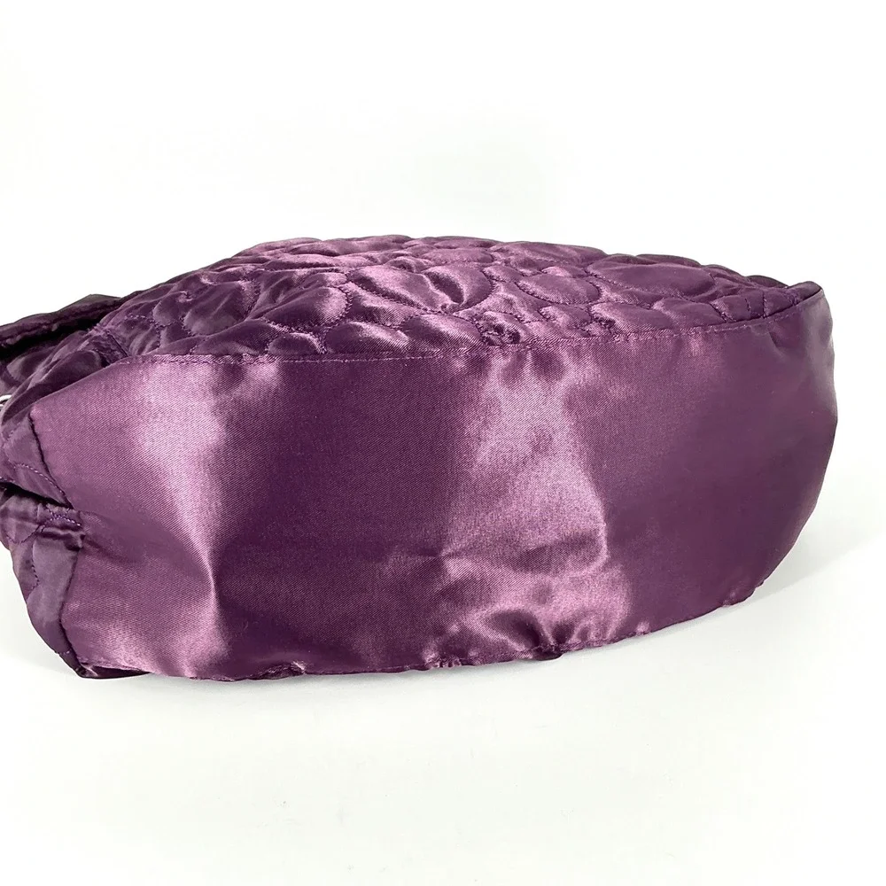 Disney Parks Purple Heart‎ Quilted Satin Shoulder Bag Silver Chain Strap NEW